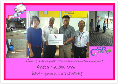 BAFS supported for renovation of computer room at Wat Hua-koo school.