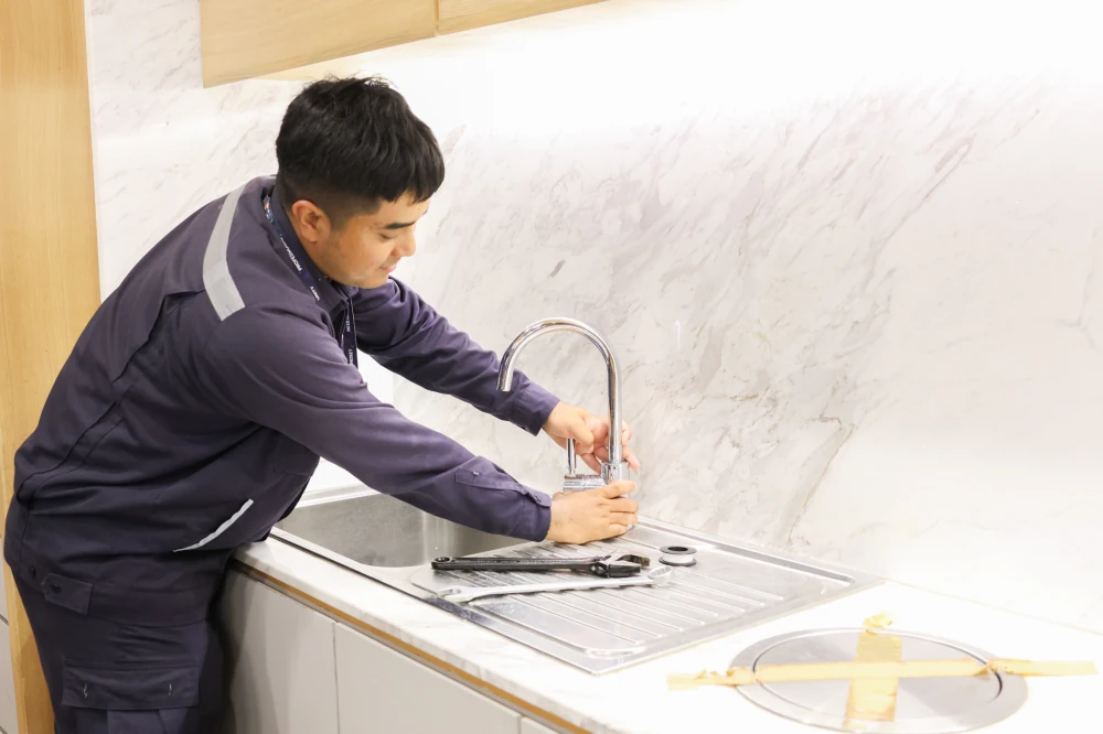 BAFS organizes a water saving project by changing faucets to water-saving ones