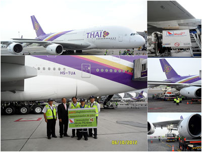 BAFS provided refueling service to TG 600(BKK-HKG), Thai Always International's first flight of Airbus A380, on 6th October 2012.