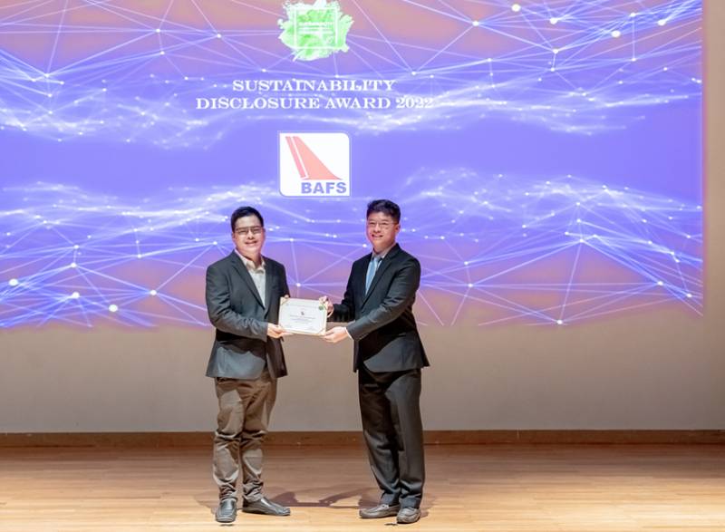 บริษัทรับรางวัลเกียรติคุณ หรือ Sustainability Disclosure Award ประจําปี 2565 จากสถาบันไทยพัฒน์